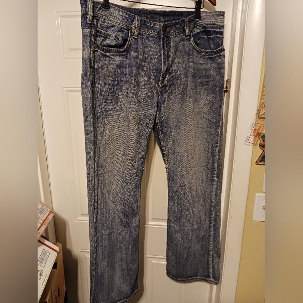 🦬Buffalo David Bitton 1972 W38xL34 Light Acid Wash Straight cut Men’s Jean.👖🧢 - Picture 2 of 16